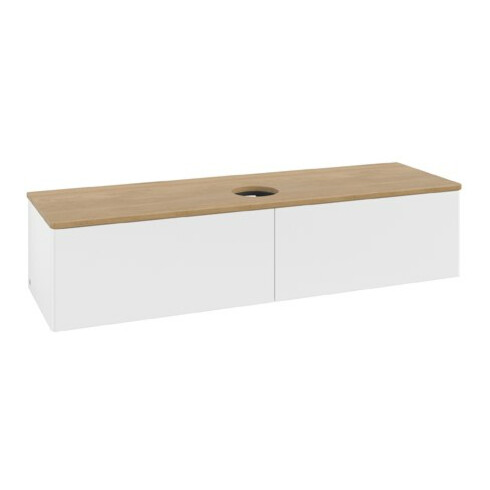 V&B Meuble sous-lavabo sans structure de façade Antao 160x50 cm, couleur WBP miel Oa, blanc mat Lac