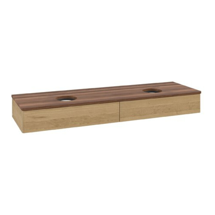 V&B Meuble sous lavabo sans structure de façade Antao 160x50 cm, couleur WTP noyer, chêne miel