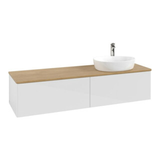 V&B Meuble sous lavabo sans structure de façade Antao 160x50 cm, HL, WBP hon. Oa, blanc brillant Lac