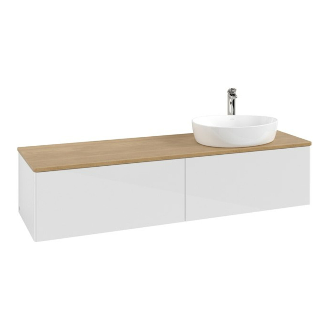 V&B Meuble sous lavabo sans structure de façade Antao 160x50 cm, HL, WBP hon. Oa, blanc brillant Lac
