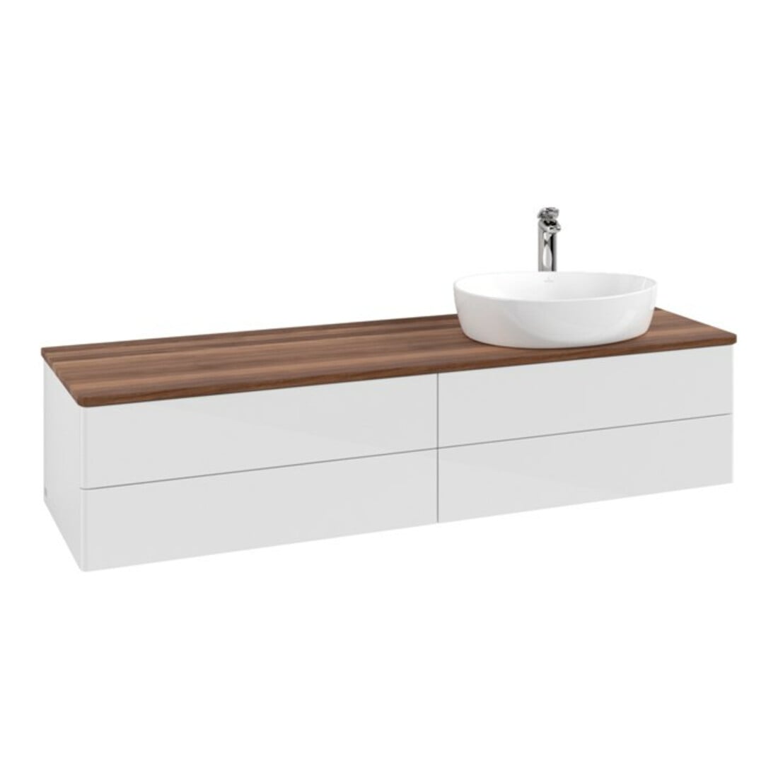 V&B Meuble sous lavabo sans structure de façade Antao 160x50 cm, HL, WBP w. wal, blanc brillant Lac