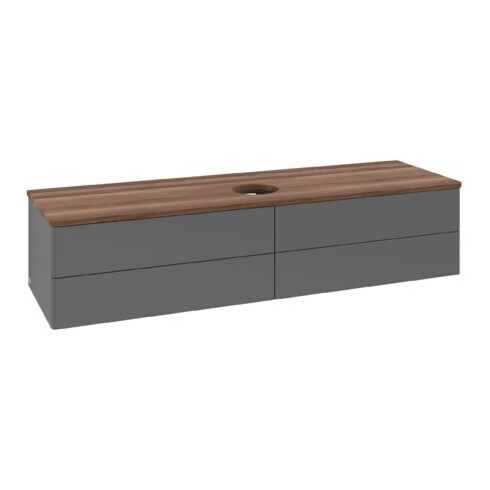 V&B Meuble sous lavabo sans structure de façade Antao 160x50 cm, WBP blanc, Anthracite mat Lac