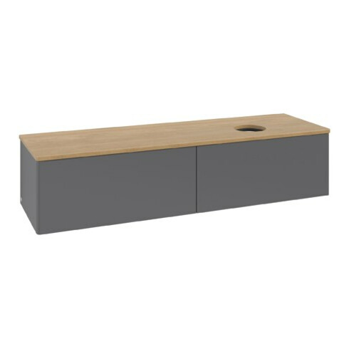 V&B Meuble sous lavabo sans structure de façade Antao 160x50 cm, WBP chêne, anthracite mat