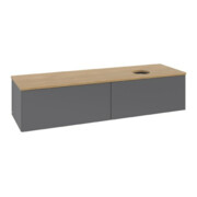 V&B Meuble sous lavabo sans structure de façade Antao 160x50 cm, WBP chêne, anthracite mat-3