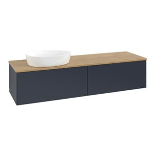 V&B Meuble sous lavabo sans structure de façade Antao 160x50 cm, WBP chêne hon. Oa, avec bleu m Lac