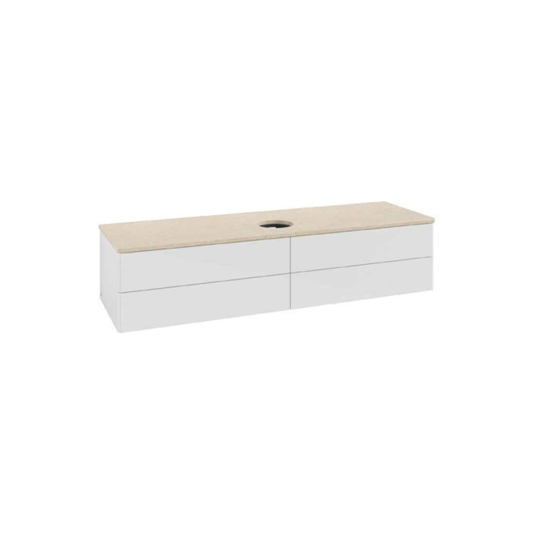 V&B Meuble sous lavabo sans structure de façade Antao 160x50cm, couleur WBP botti., blanc brillant Lac