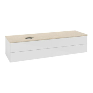 V&B Meuble sous lavabo sans structure de façade Antao 160x50cm, couleur WBP botti., blanc brillant Lac
