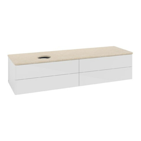V&B Meuble sous lavabo sans structure de façade Antao 160x50cm, couleur WBP botti., blanc brillant Lac