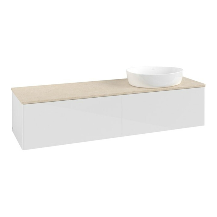 V&B Meuble sous lavabo sans structure de façade Antao 160x50cm, couleur WBP botti., blanc brillant Lac