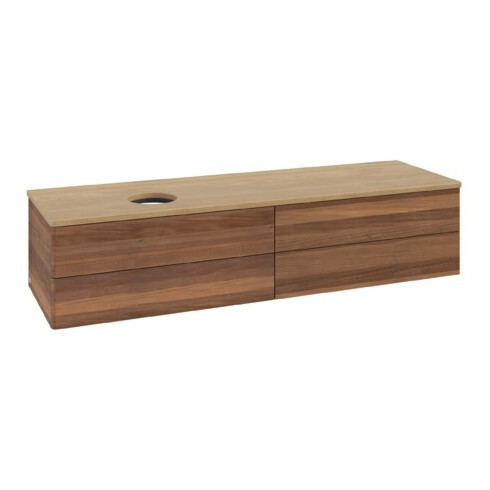 V&B Meuble sous lavabo sans structure de façade Antao 160x50cm, couleur WBP hon. Oa, noyer chaud