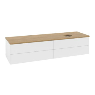 V&B Meuble sous lavabo sans structure de façade Antao 160x50cm, couleur WBP miel Oa, blanc mat Lac