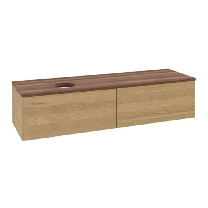V&B Meuble sous lavabo sans structure de façade Antao 160x50cm, couleur WBP noyer, chêne miel
