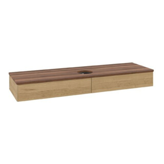 V&B Meuble sous-lavabo sans structure de façade Antao 160x50cm, couleur WBP noyer, chêne miel