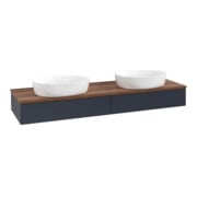 V&B Meuble sous lavabo sans structure de façade Antao 160x50cm, couleur WTP blanc, bleu moyen avec Lac-3