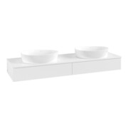 V&B Meuble sous-lavabo sans structure de façade Antao 160x50cm, couleur WTP Lac, blanc avec laque-3