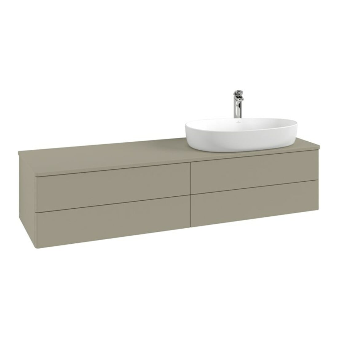 V&B Meuble sous-lavabo sans structure de façade Antao 160x50cm, HL, couleur WBP Lac, blanc avec Lac