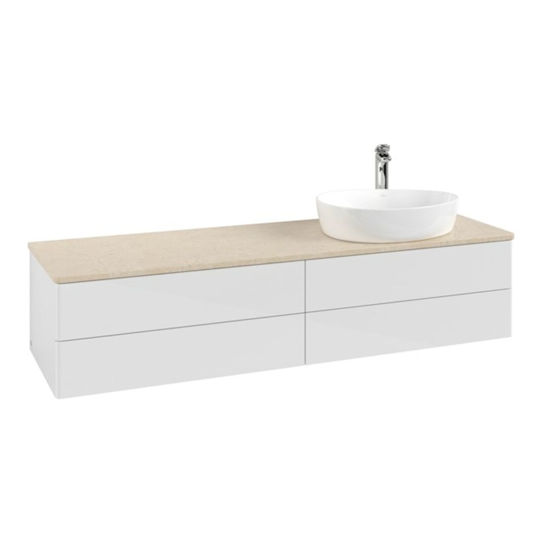 V&B Meuble sous lavabo sans structure de façade Antao 160x50cm, HL, WBP botti., blanc brillant Lac