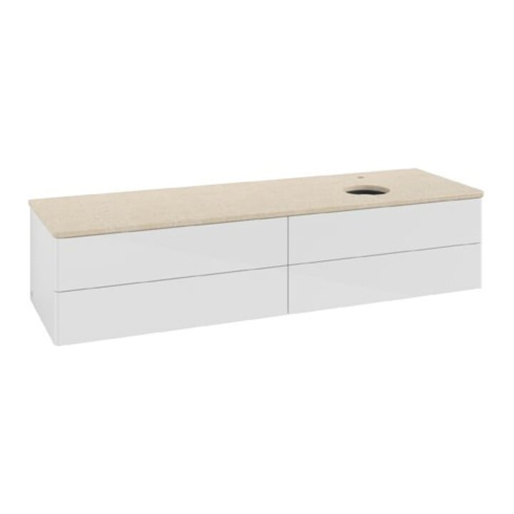 V&B Meuble sous lavabo sans structure de façade Antao 160x50cm, HL, WBP botti., blanc brillant Lac