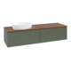 V&B Meuble sous lavabo sans structure de façade Antao 160x50cm, WBP blanc, bois de noyer, gris clair m Lac-1