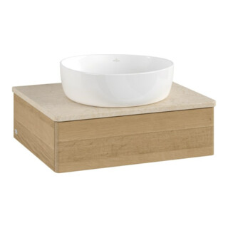 V&B Meuble sous lavabo sans structure de façade Antao 60x19x50 cm, couleur WBP botti, chêne miel