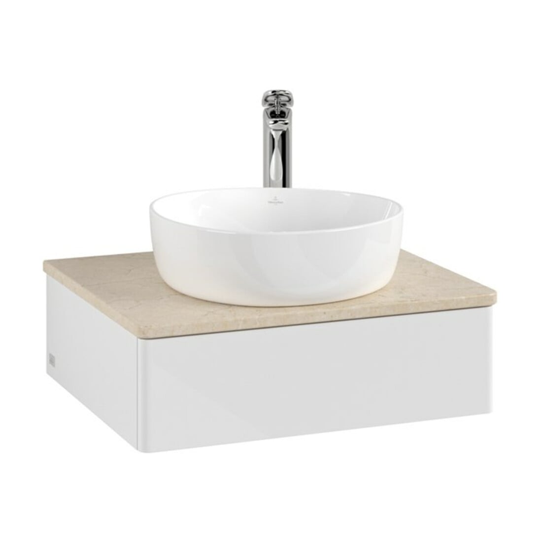 V&B Meuble sous lavabo sans structure de façade Antao 60x19x50cm, HL, WBP botti., blanc brillant Lac