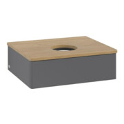 V&B Meuble sous-lavabo sans structure de façade Antao 60x19x50cm, WBP chêne, Anthracite avec laque