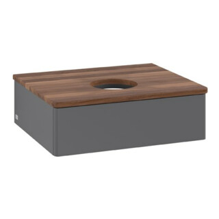 V&B Meuble sous lavabo sans structure de façade Antao 60x19x50cm, WBP chêne, Anthracite m Lac