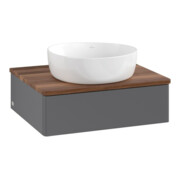 V&B Meuble sous lavabo sans structure de façade Antao 60x19x50cm, WBP chêne, Anthracite m Lac-4