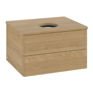 V&B Meuble sous lavabo sans structure de façade Antao 60x36x50 cm, couleur WBP hon. Oa, chêne miel