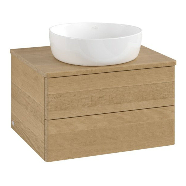 V&B Meuble sous lavabo sans structure de façade Antao 60x36x50 cm, couleur WBP hon. Oa, chêne miel