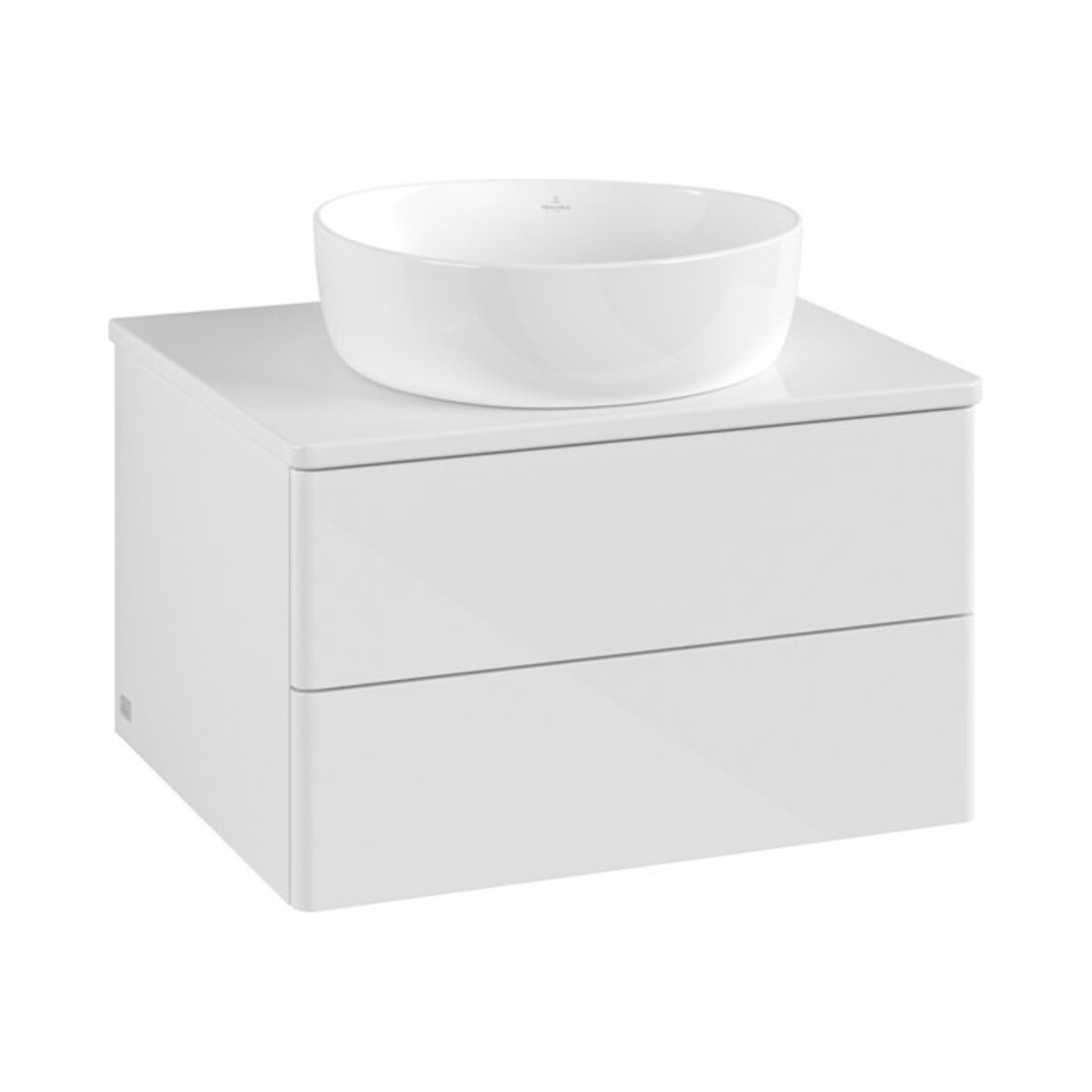 V&B Meuble sous lavabo sans structure de façade Antao 60x36x50 cm, couleur WBP Lac, blanc brillant Lac