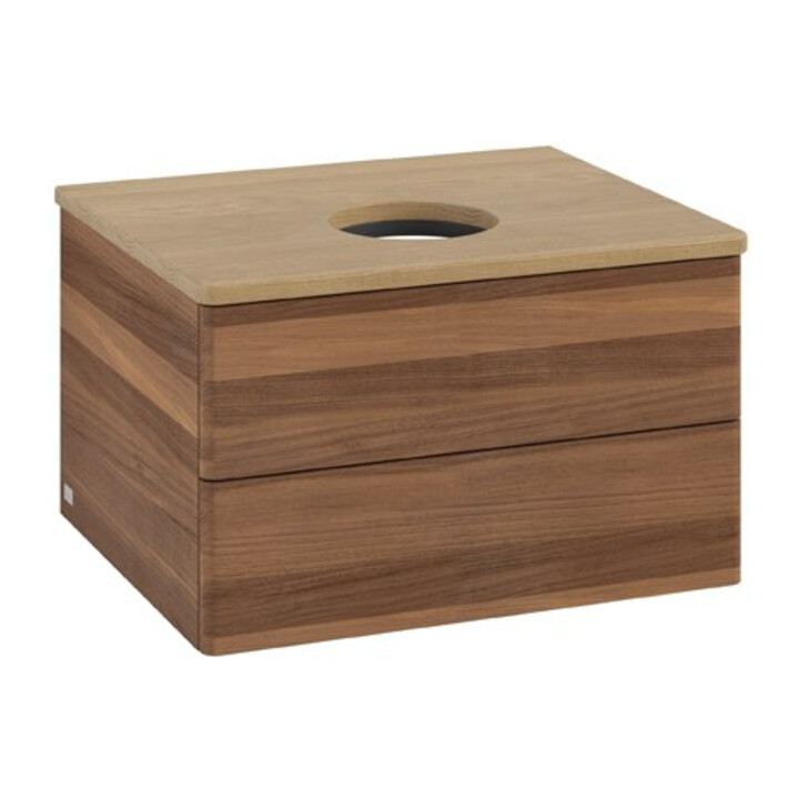 V&B Meuble sous lavabo sans structure de façade Antao 60x36x50cm, couleur WBP hon. Oa, noyer