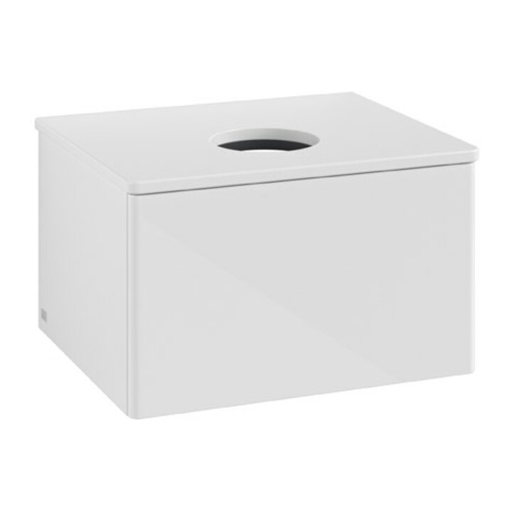 V&B Meuble sous lavabo sans structure de façade Antao 60x36x50cm, couleur WBP Lac, blanc brillant Lac