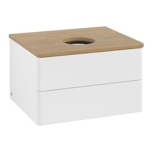 V&B Meuble sous lavabo sans structure de façade Antao 60x36x50cm, couleur WBP miel Oa, blanc avec laque