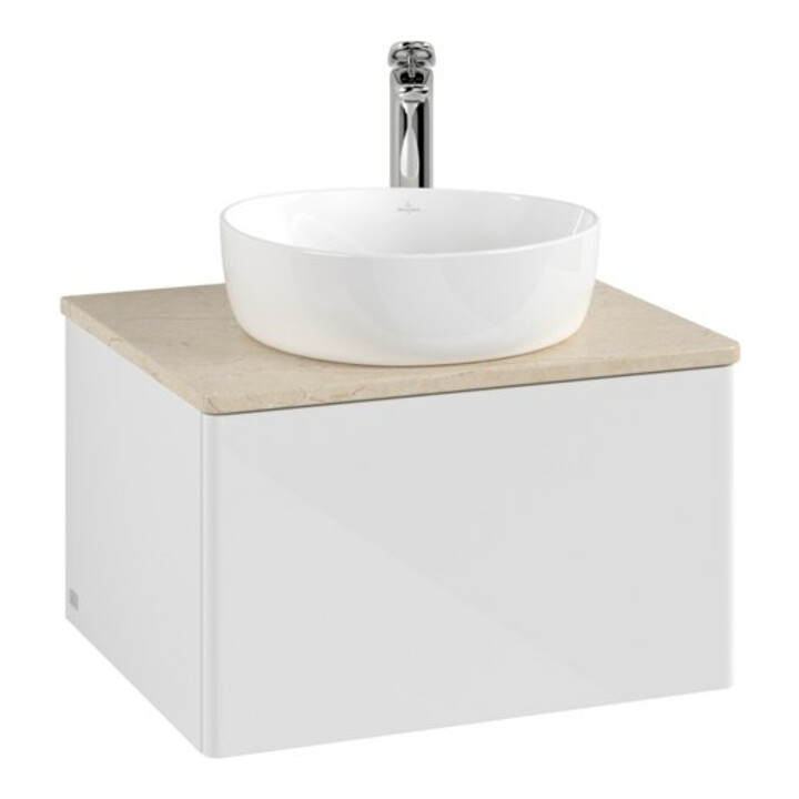 V&B Meuble sous lavabo sans structure de façade Antao 60x36x50cm, HL, WBP botti., blanc brillant Lac