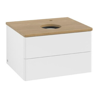 V&B Meuble sous lavabo sans structure de façade Antao 60x36x50cm, HL, WBP hon. Oa, blanc avec laque