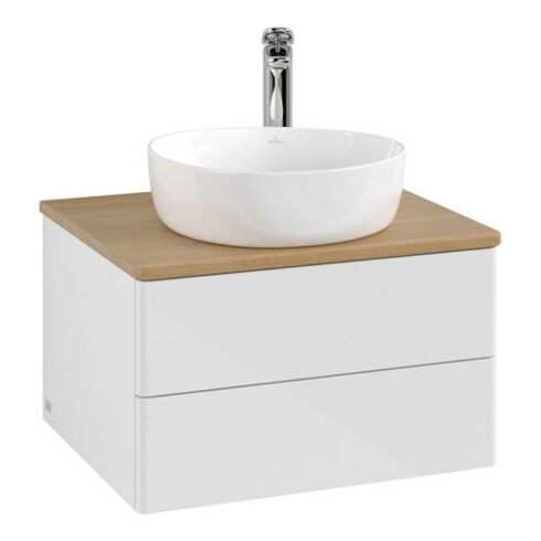 V&B Meuble sous-lavabo sans structure de façade Antao 60x36x50cm, HL, WBP hon. Oa, blanc brillant Lac