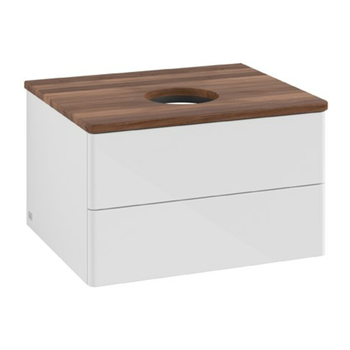V&B Meuble sous-lavabo sans structure de façade Antao 60x36x50cm, WBP blanc brillant lacqué