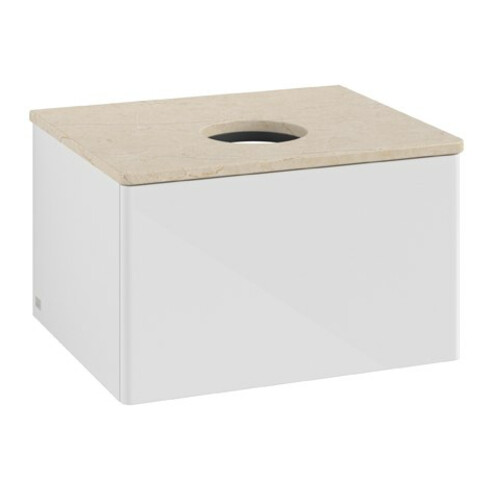 V&B Meuble sous-lavabo sans structure de façade Antao 60x36x50cm, WBP botti., blanc brillant Lac