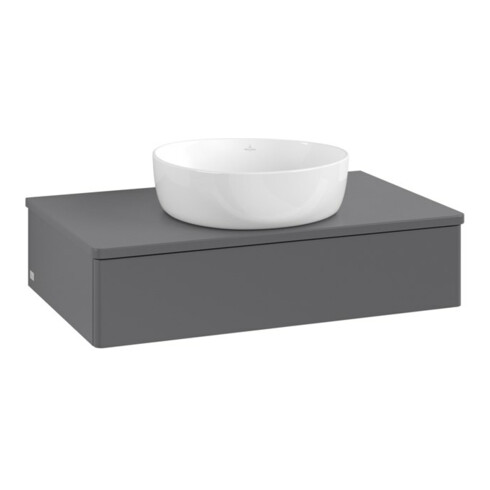 V&B Meuble sous lavabo sans structure de façade Antao 80x19x50 cm, WBP Laqué, Anthracite m Laqué