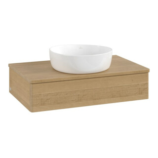 V&B Meuble sous lavabo sans structure de façade Antao 80x19x50cm, couleur WBP chêne miel