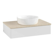 V&B Meuble sous lavabo sans structure de façade Antao 80x19x50cm, WBP botti., blanc brillant Lac-3