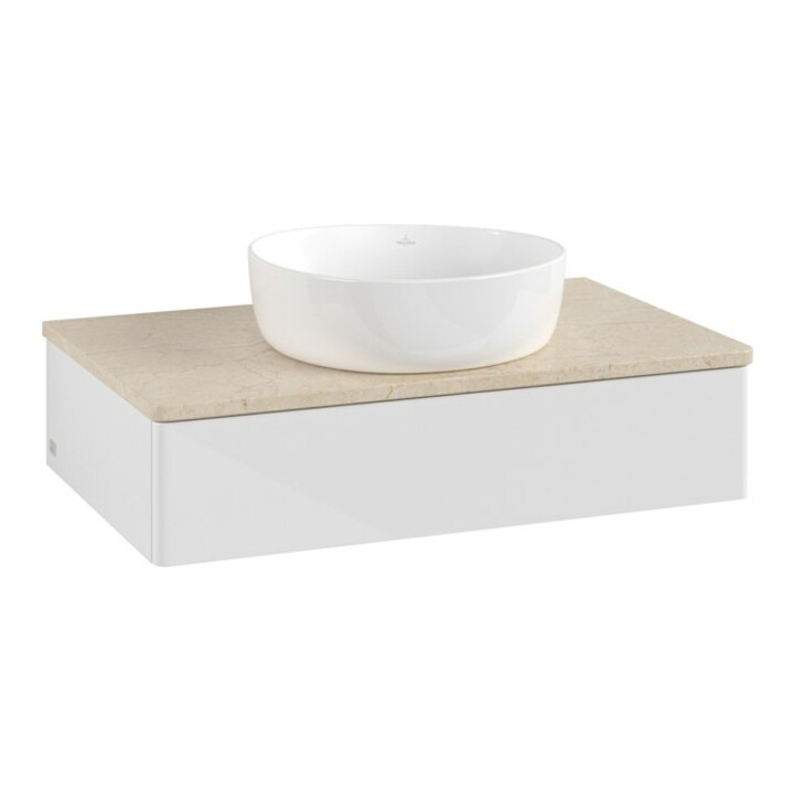 V&B Meuble sous lavabo sans structure de façade Antao 80x19x50cm, WBP botti., blanc brillant Lac