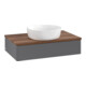 V&B Meuble sous lavabo sans structure de façade Antao 80x19x50cm, WBP chêne blanchi, anthracite mat laqué-1