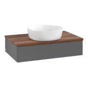 V&B Meuble sous lavabo sans structure de façade Antao 80x19x50cm, WBP chêne blanchi, anthracite mat laqué