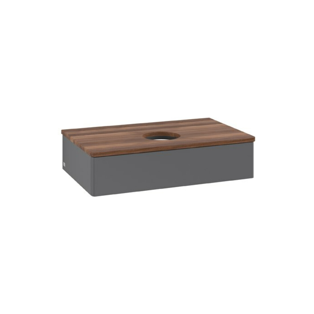 V&B Meuble sous lavabo sans structure de façade Antao 80x19x50cm, WBP chêne blanchi, anthracite mat laqué
