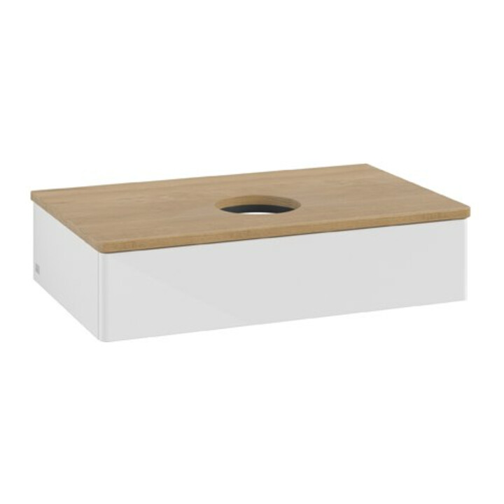 V&B Meuble sous lavabo sans structure de façade Antao 80x19x50cm, WBP hon. Oa, blanc brillant Lac