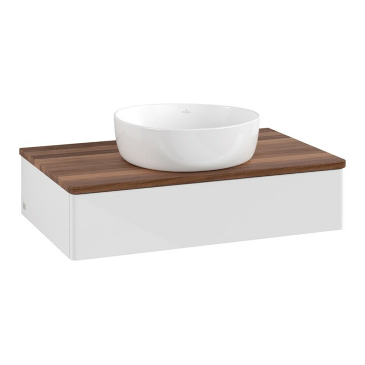 V&B Meuble sous lavabo sans structure de façade Antao 80x19x50cm, WBP w. wal, blanc brillant Lac