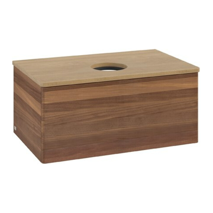V&B Meuble sous-lavabo sans structure de façade Antao 80x36x50 cm, couleur WBP miel, noyer