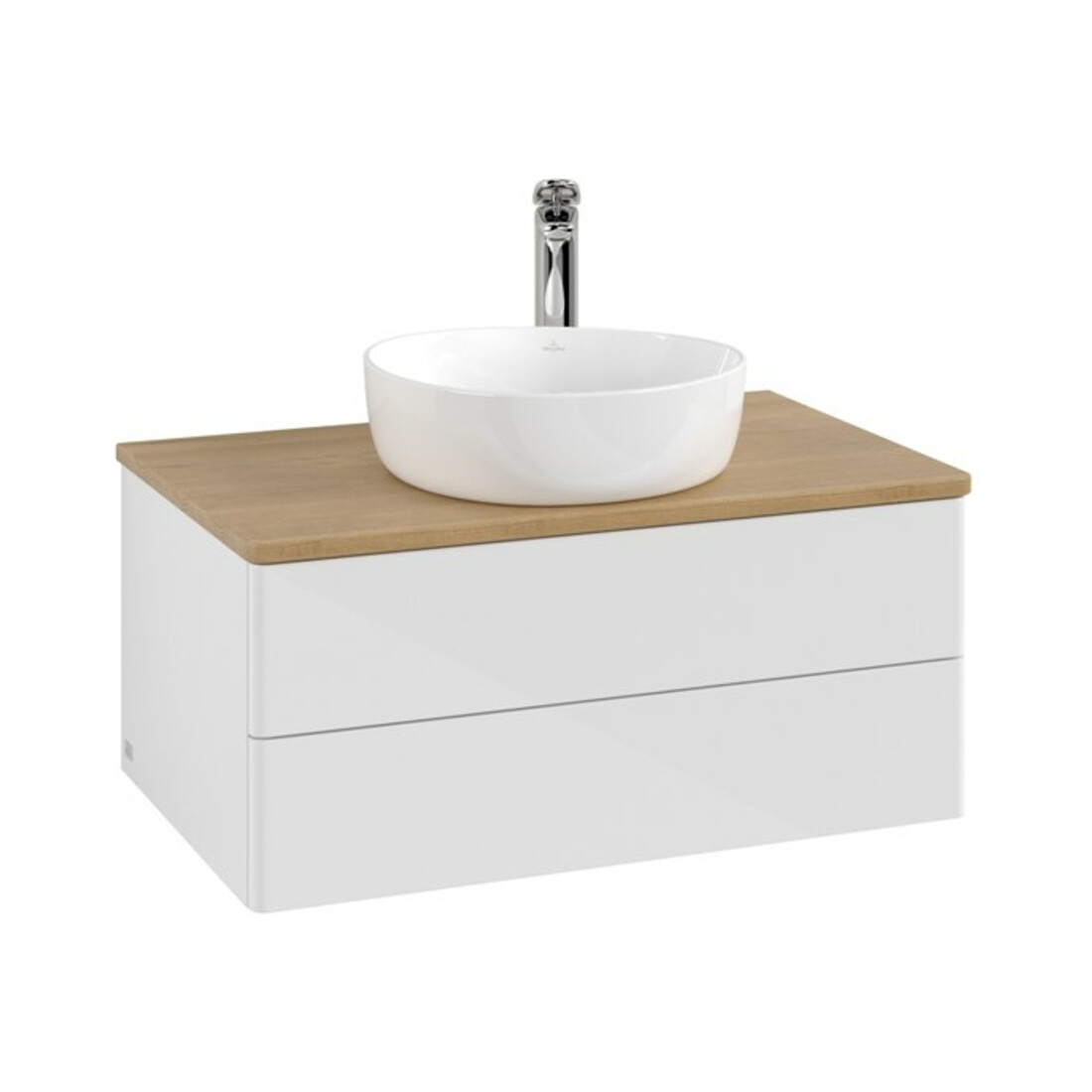 V&B Meuble sous-lavabo sans structure de façade Antao 80x36x50 cm, HL, WBP hon. Oa, blanc brillant Lac